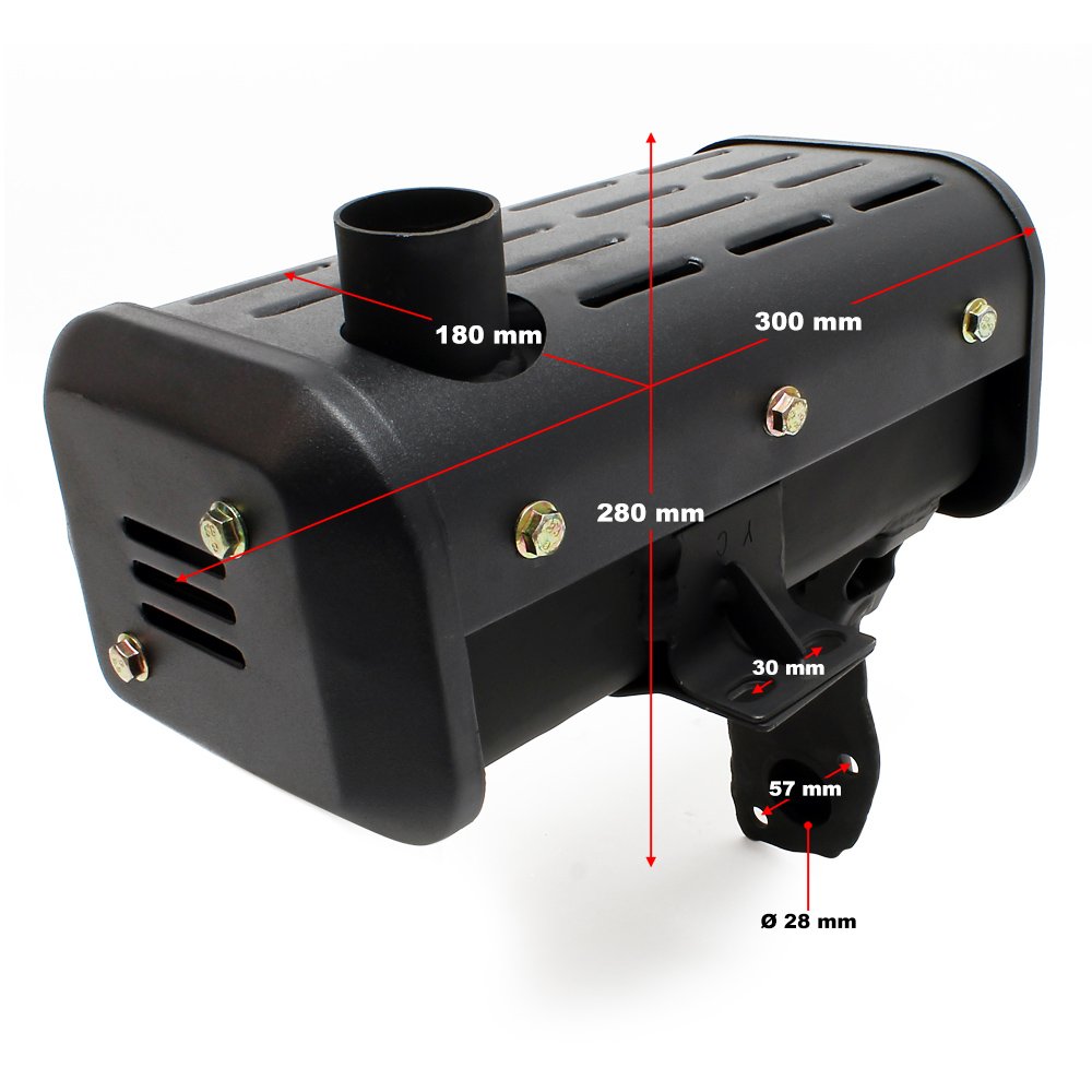 Wiltec Pezzo di Ricambio Silenziatore per Motore Diesel da 10 CV Marmitta di Scarico