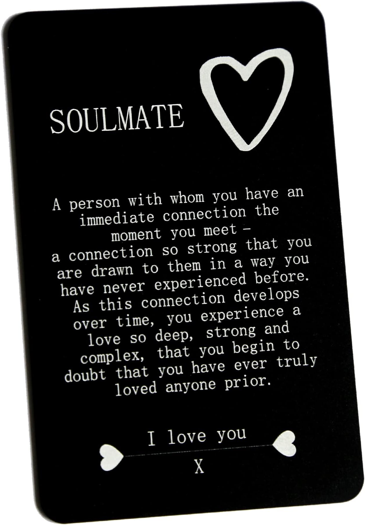 Engravity Gifts Soul Mate Quote Metal Wallet Card I Love Gift For Him/Her