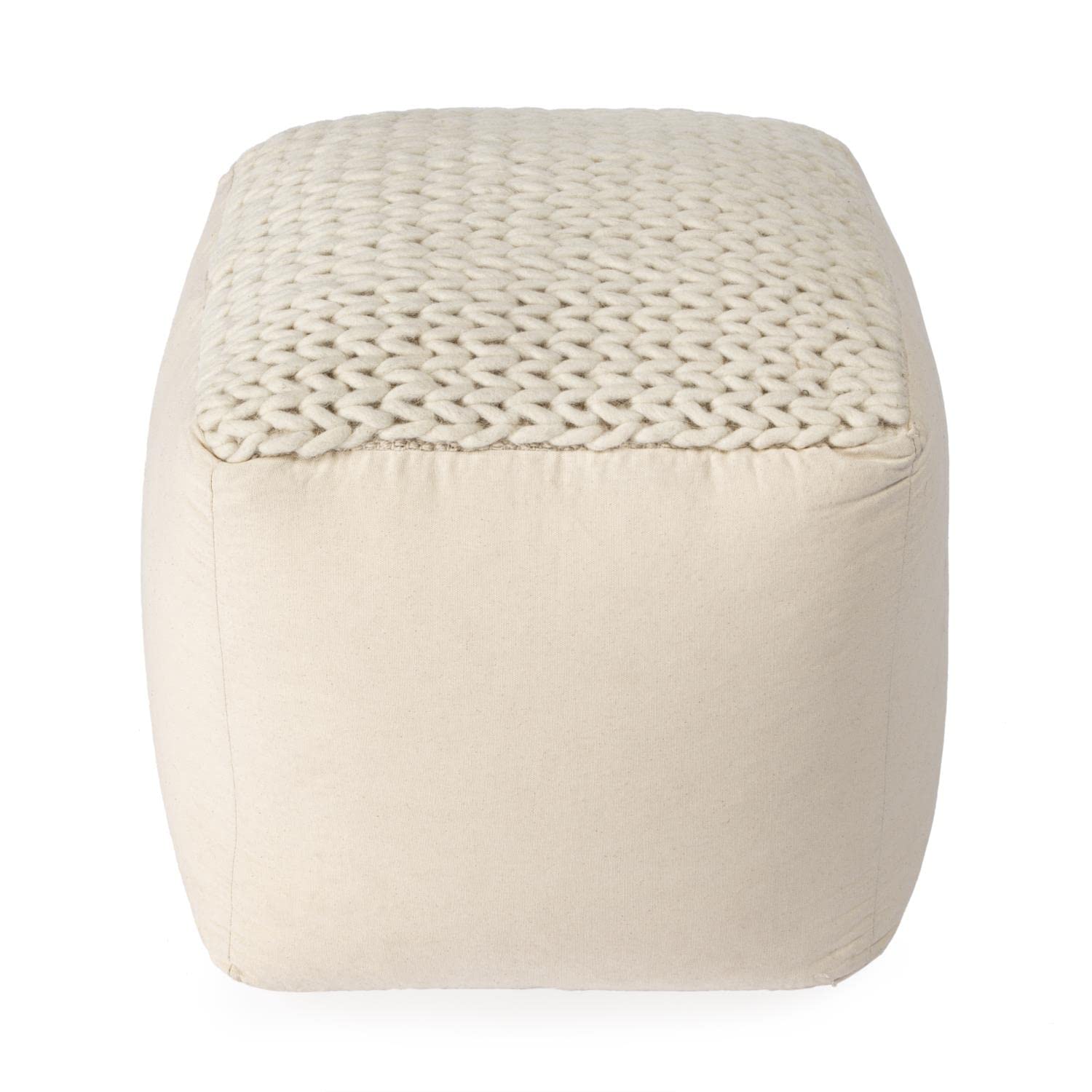 Butler Fernandos Woven Pouffe - Cream/Ivory