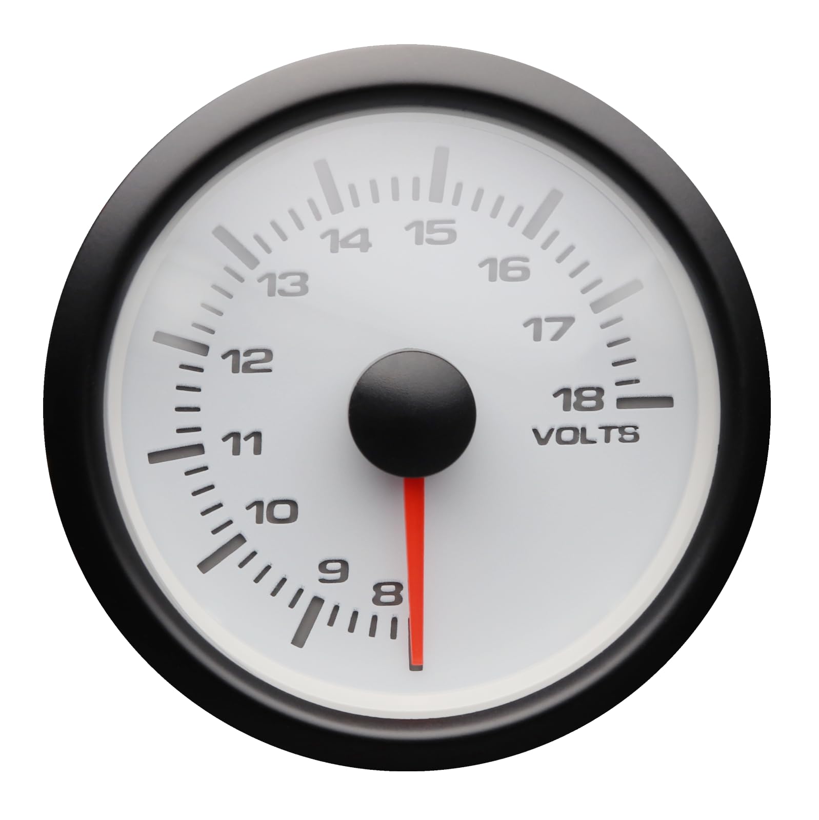 MGS Series 52mm 2-1/16" Volt Meter Gauge 8~16 V White Dial White & Amber LED Backlit Waterproof