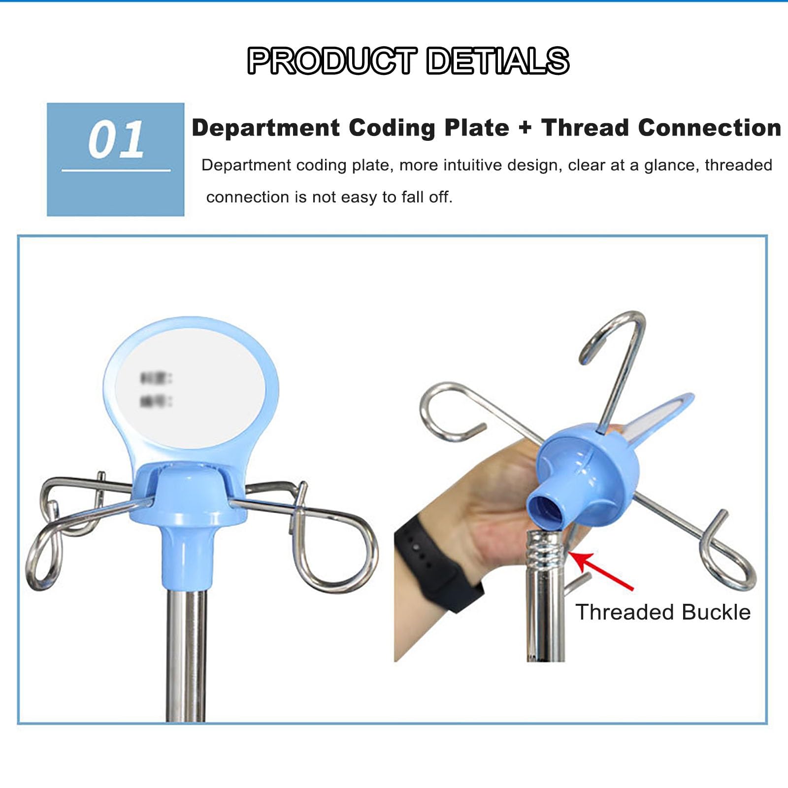 Soporte para Suero Intravenoso, Soporte para Bolsa de Goteo, Soporte para Poste Plegable para Atención Domiciliaria en la Clínica