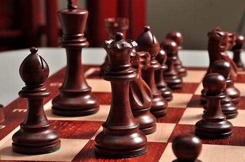 Miniatura 7 de Juego de ajedrez The Grandmaster - Solo piezas - 4.0" King (caoba dorada)