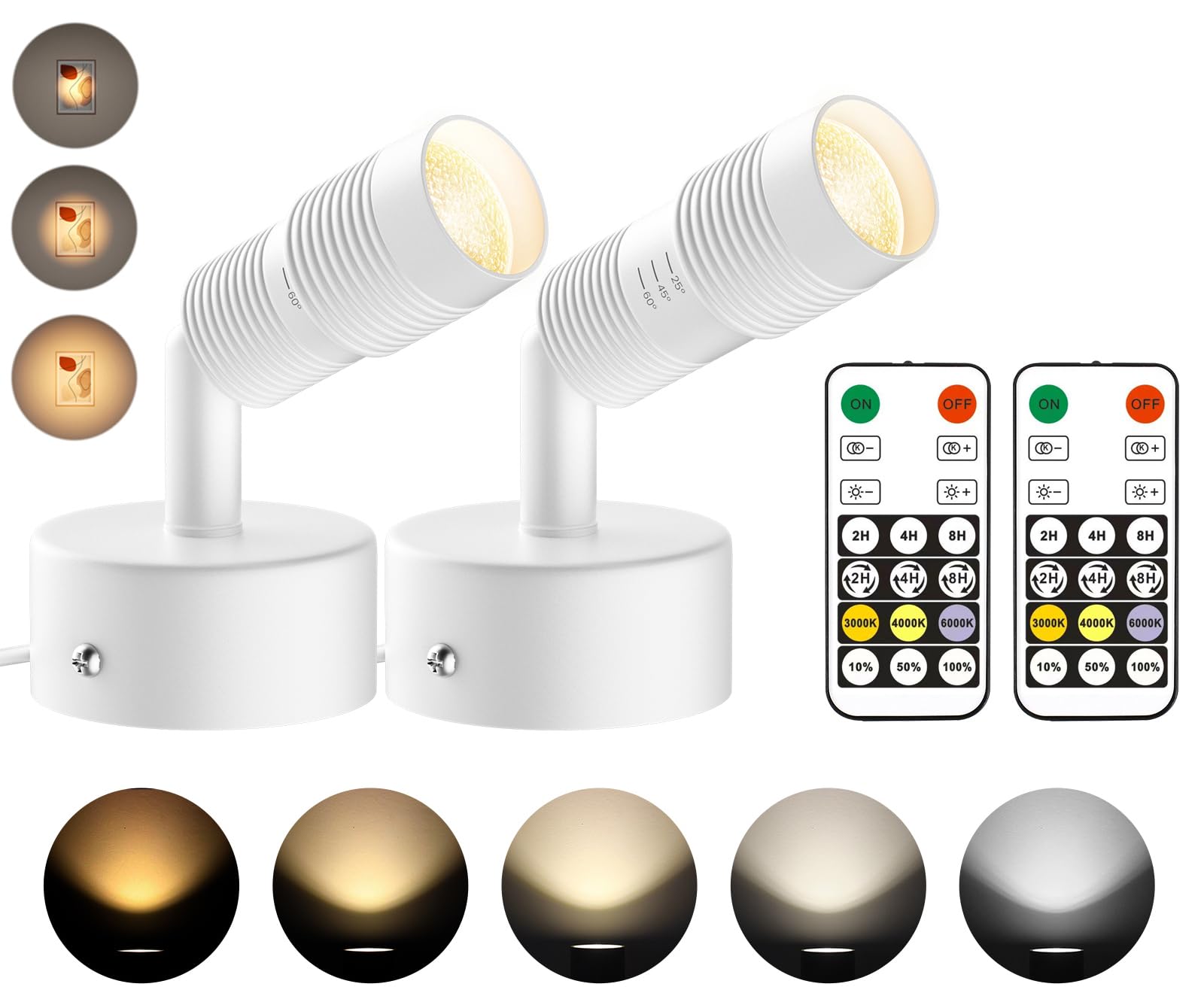 TuyuBEE Muti-Color Zoomable LED Spot Lights Indoor with Timer