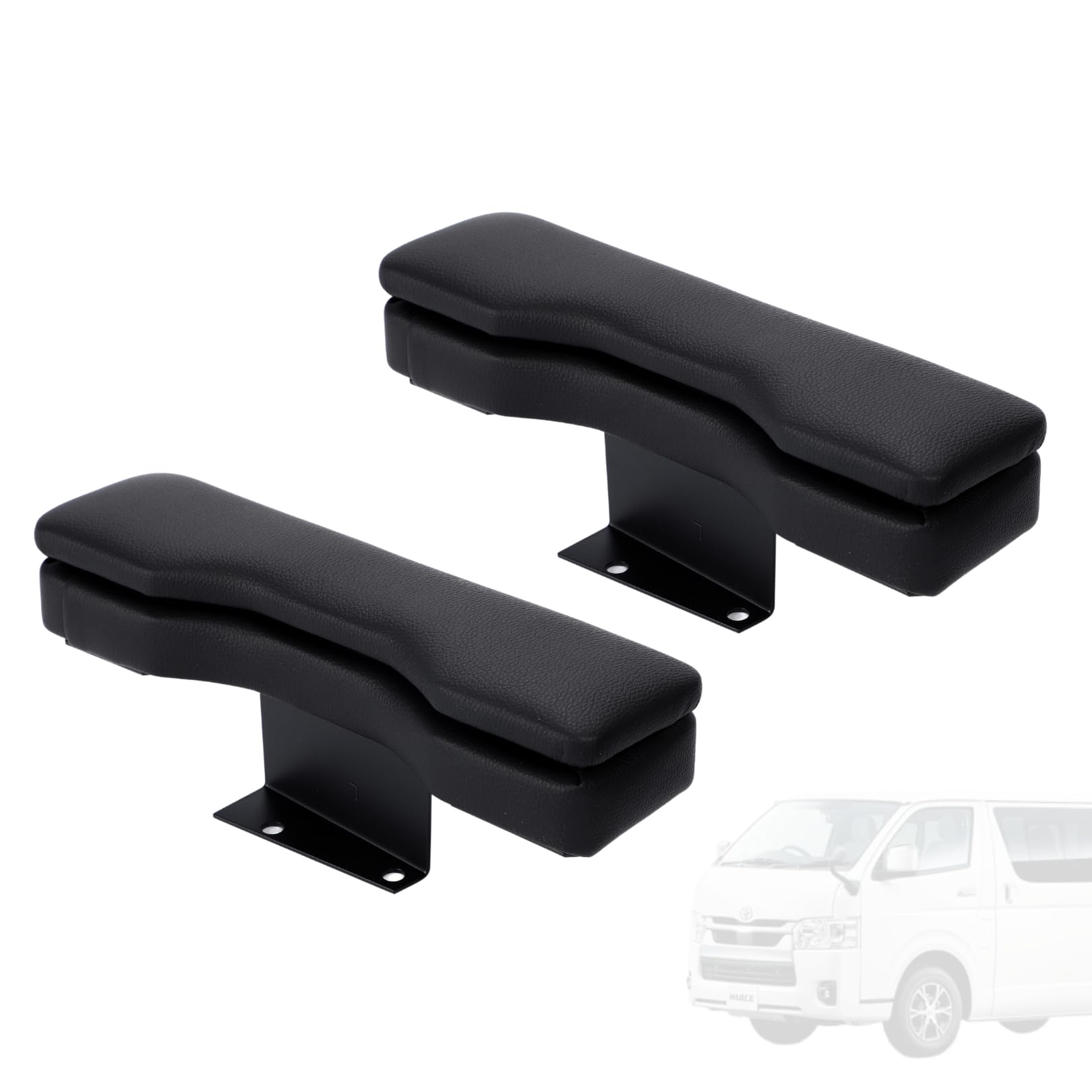Amazon | ハイエース対応 アームレスト 黒色 車用 ドア肘掛け 収納付き