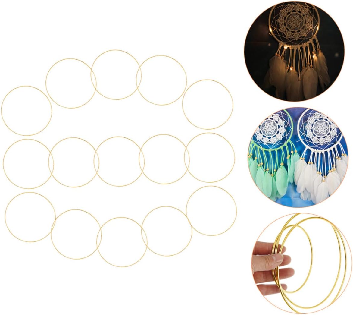 15pcs Metal Dream Catcher Hoops for Crafts for Home Decor Wedding Bouquets Tassels and Wreaths Craft Making Supplies for