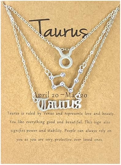 3Pcs Zodiac Gold Plated CZ Necklaces for Women Girls Old English Necklace 12 Constellation Necklace Zodiac Sign Gifts for Women