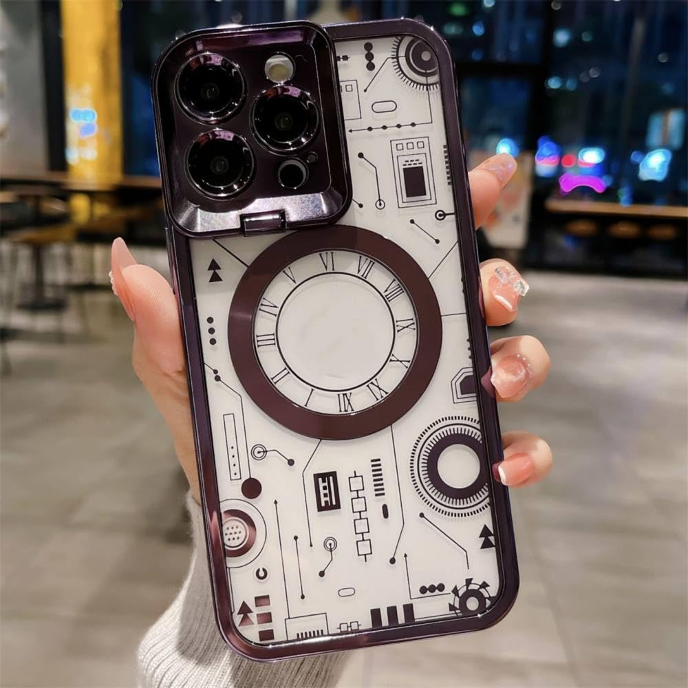 Protection iPhone 14 Pro Max transparente violette pour vidéo de bureau