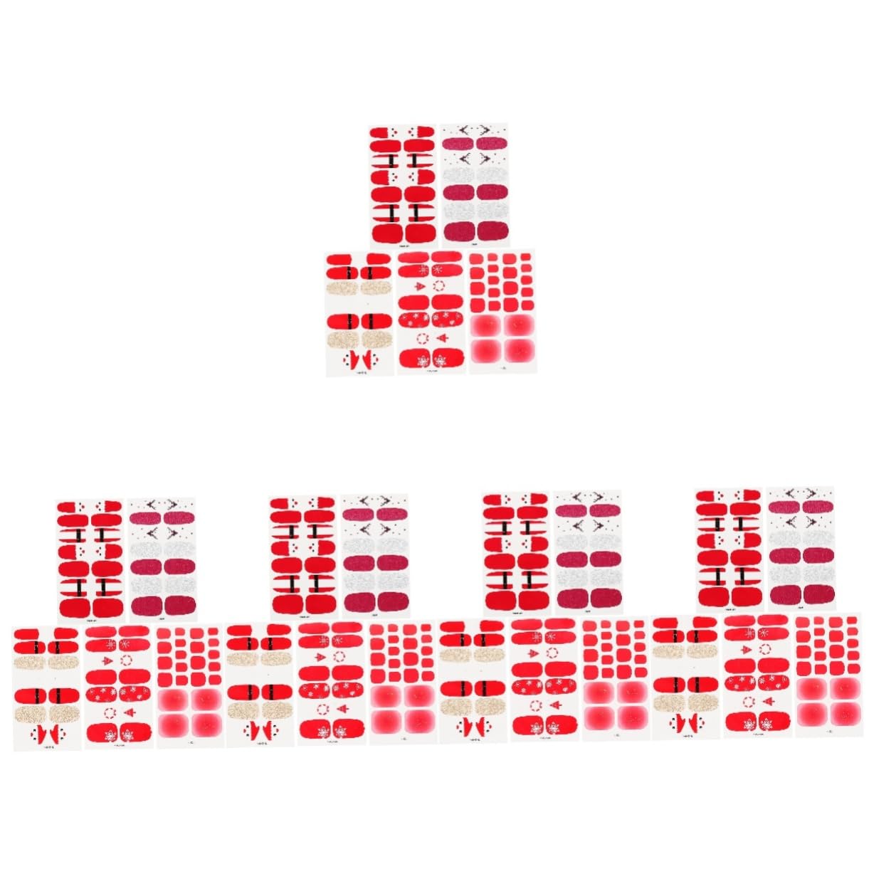 POPETPOP 25fogli Adesivi Unghie Natalizi Nail Wraps Per Decorazioni Festive Facile Applicazione e Design Elegante Per Manicure Fai Te Per Natale e Uso Professionale