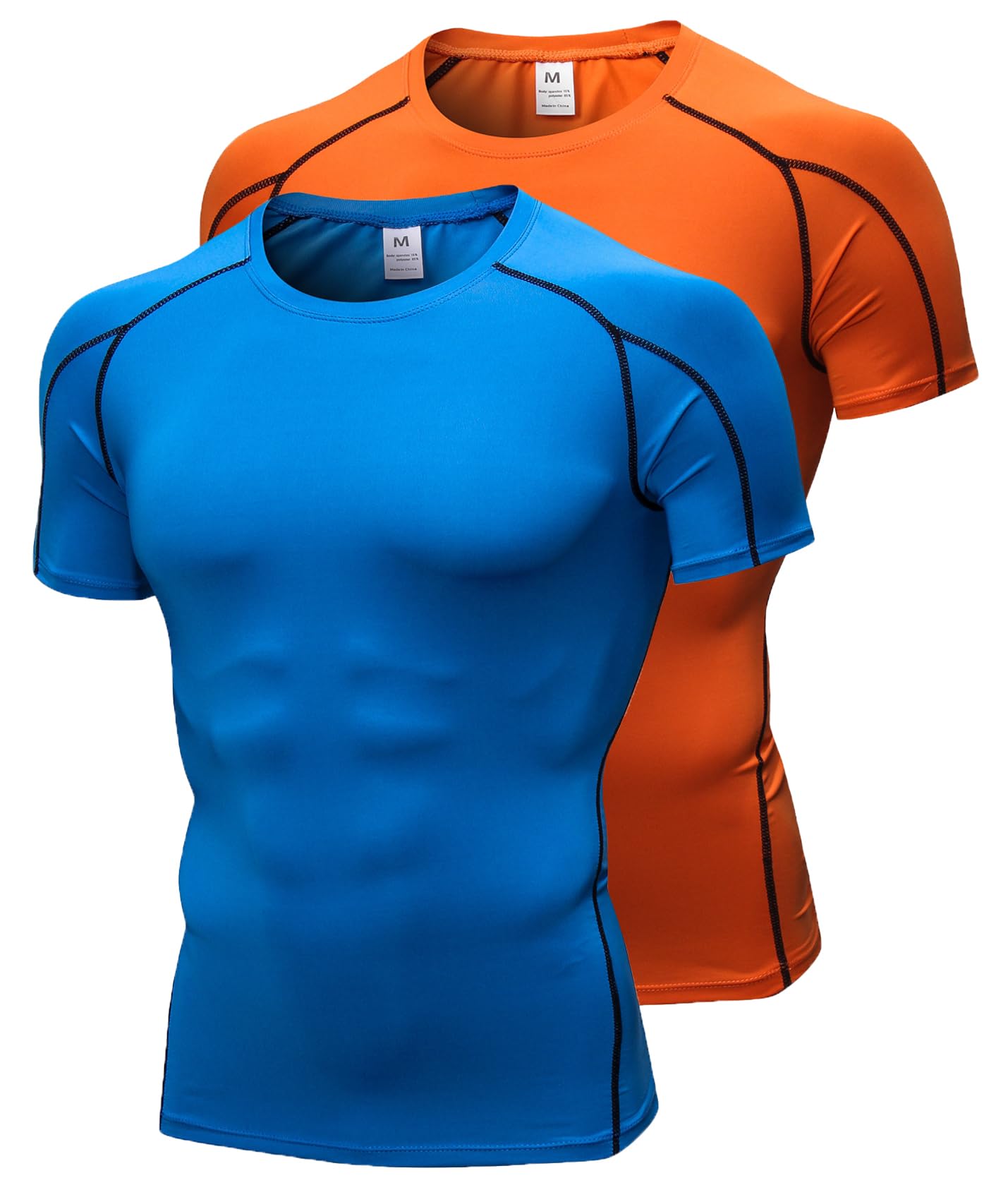 Queerier3 Pack Men's Compression Shirts Short Sleeve Workout T-Shirt Cool Dry Undershirts Baselayer Sport Cool Shirt Running Tops