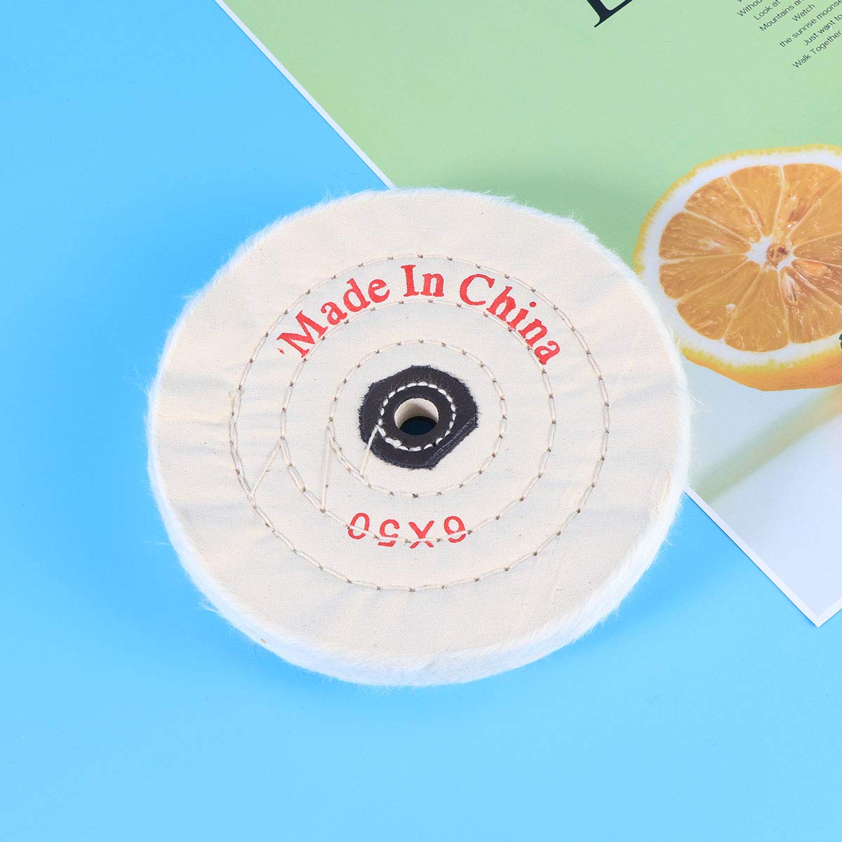 4 Pcs 6 Polishing Wheel Buffing Wheel for Drill White