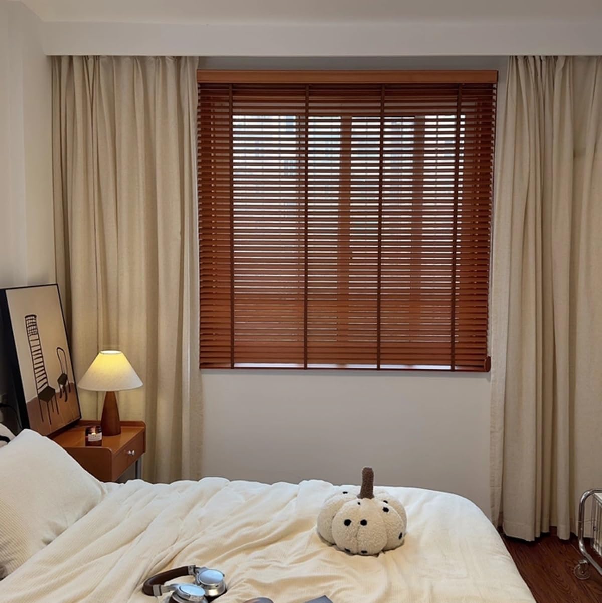 Amazon｜ウッドブラインド カーテン スラット幅50mm 木製ブラインド