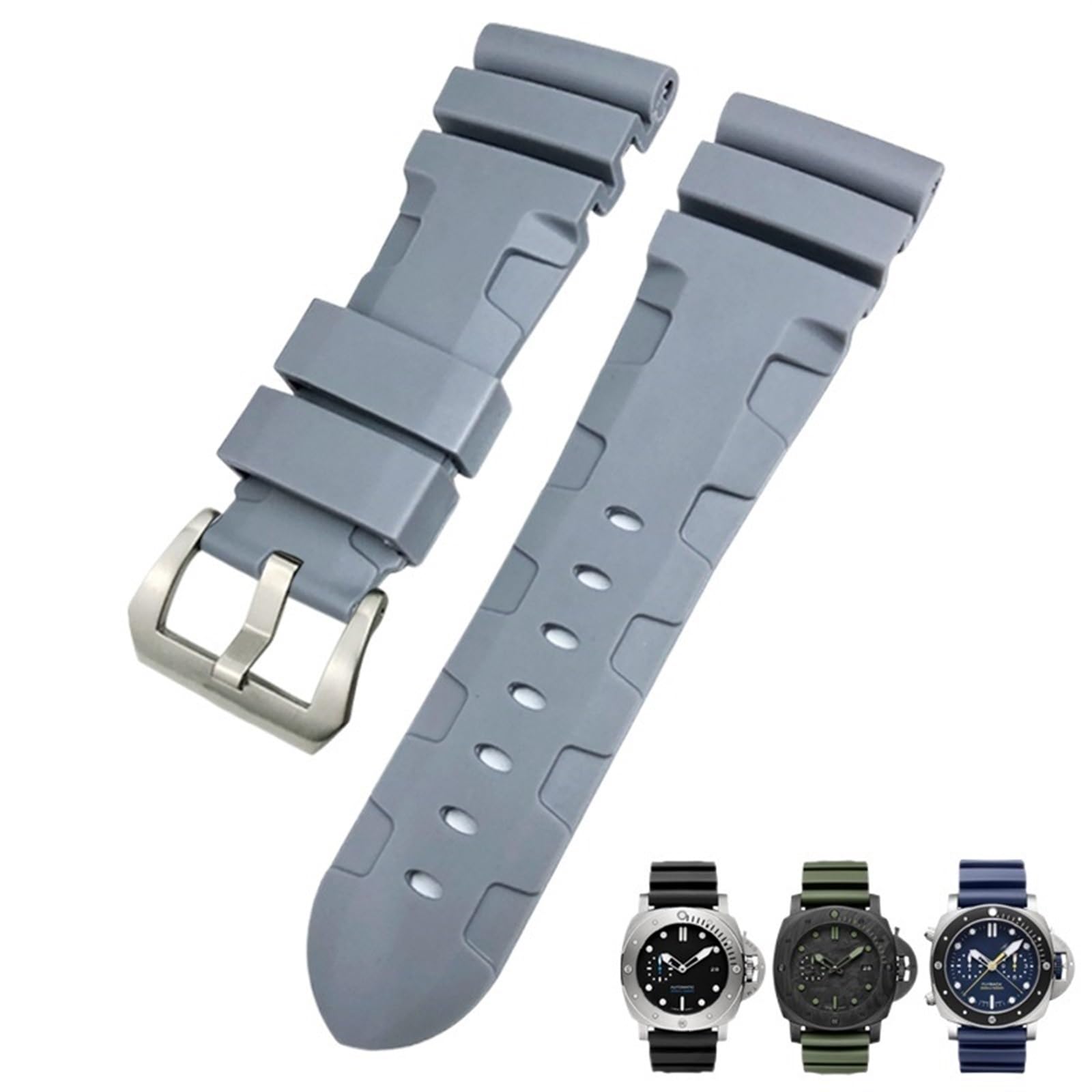 Cinturino in gomma naturale da 24 mm 26 mm adatto per Panerai PAM cinturino per orologio in silicone rosso blu impermeabile strumenti per braccialetti