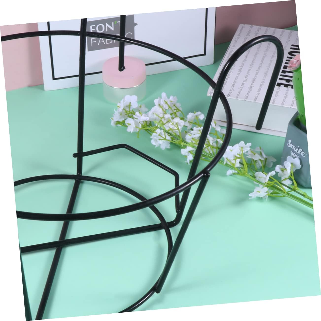 Toyvian 2Pcs XL Flowerpot Bracket Hanging Plant Pot Holder for Balcony Creative Hollow Design for Space Saving Decoration