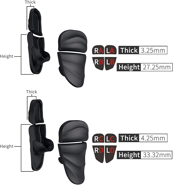 PlayVital Bouton Protection pour ps5 Manette,Gâchette pour ps5 Edge Controller Extension,Trigger Stop pour PS Portal Accessoires Rallonge Dune,2 Pairs-Noir - 3