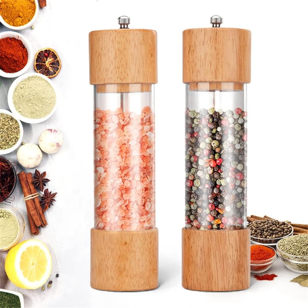 Manual Salt Pepper Grinder Mill Wood Acrylic Spice Seasoning Muller Home Kitchen BBQ Cooking Tools Cookware Milling Gadget