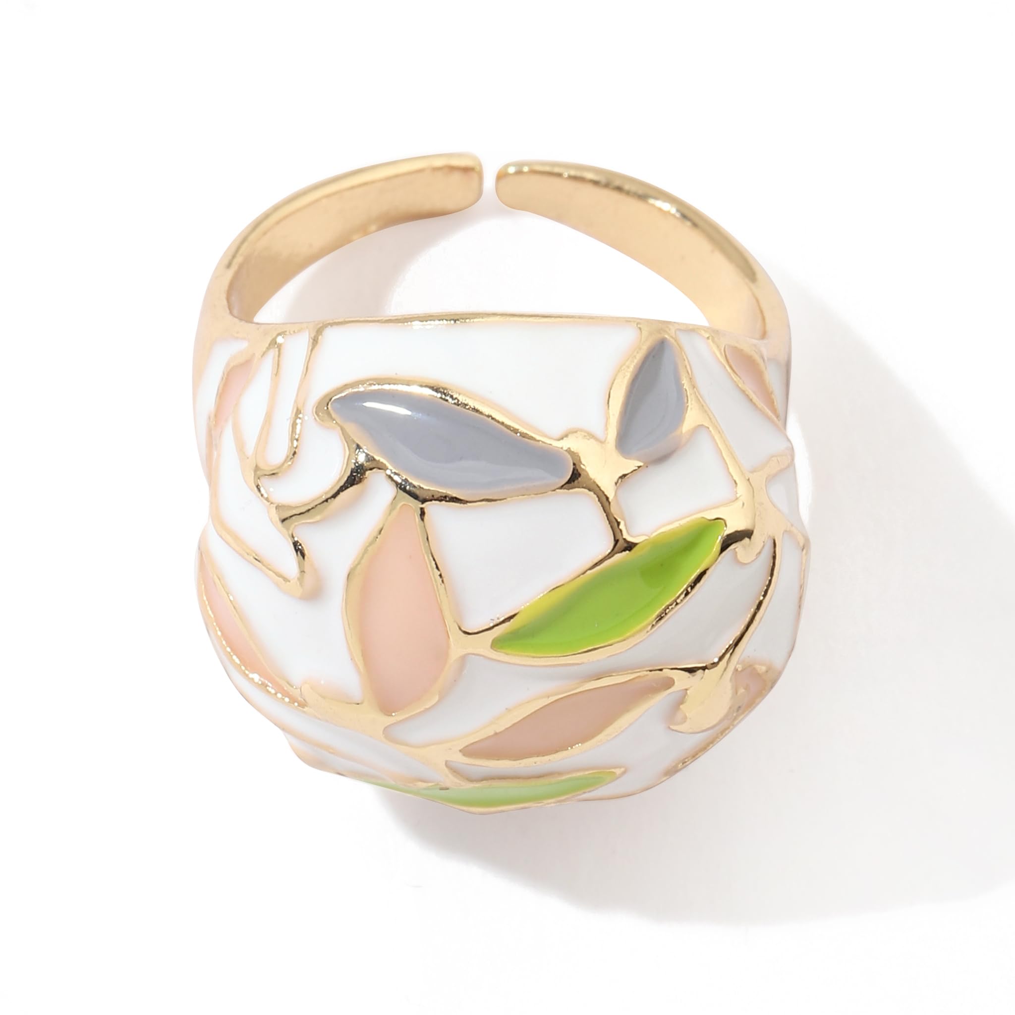 SALTY Fashion Leafy Enamel Finger Ring for Women & Girls | Fancy | Adjustable | Stylish & Minimal | Birthday Gift | Aesthetic Jewellery | Accessories for Everyday Wear (B0CZTTL3H2) Amazon Price History, Amazon Price Tracker