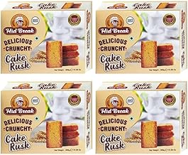 MidBreak - Cake Rusk | 100% Eggless | Premium Handmade Cake Rusks | 300 Gm x 4 | Pack of 4