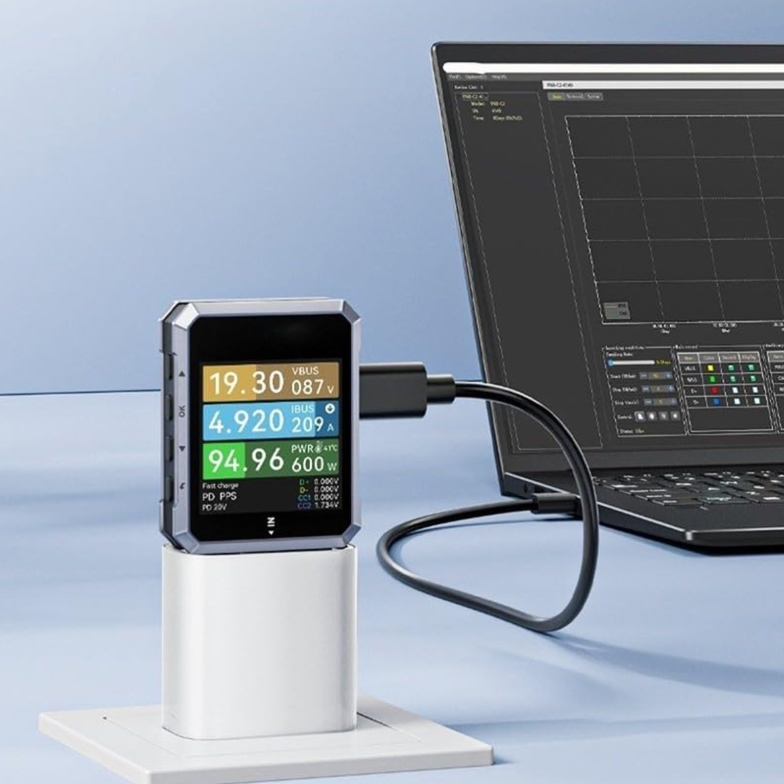Generic Usb Tester Dispositivo con Multimetro Elettronico Digitale Analizzatore di Energia Usb Misuratore Corrente Monitoraggio Onde Elettriche Adatto per Appassionati Elettronica Laboratorio