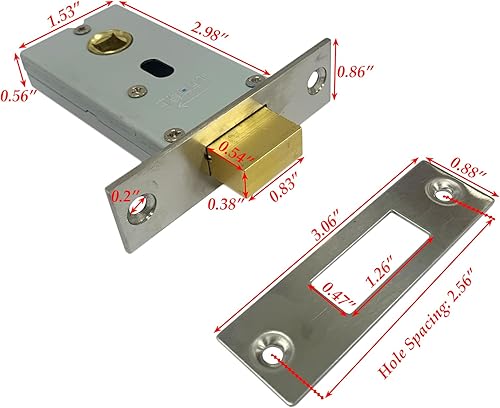 Miniatura 4 de 1 juego de cerradura empotrada empotrada para gabinete 201 acero inoxidable puerta corredera redonda tirador oculto privacidad casillero manijas