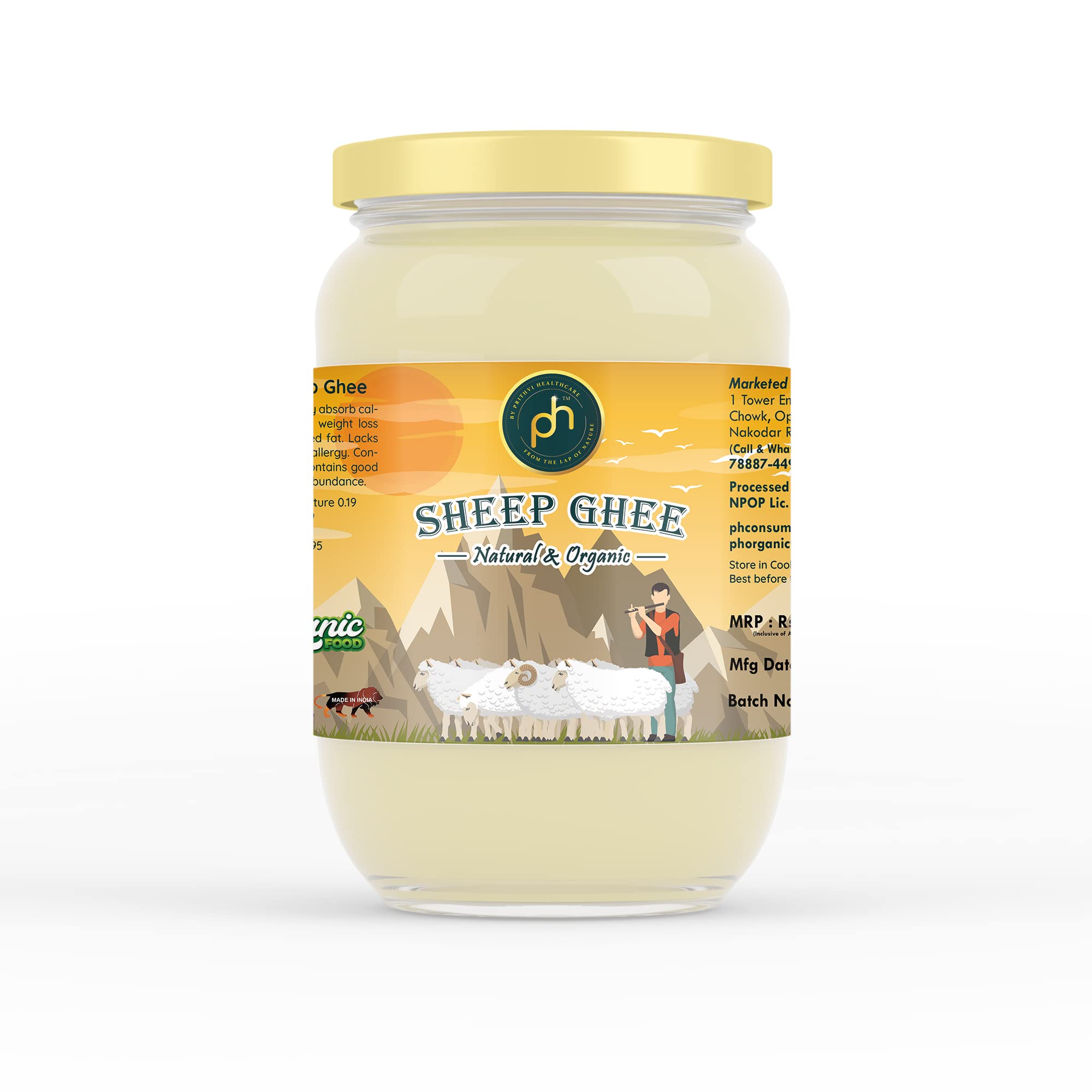 PHs Organic Sheep Milk Ghee 250 Ml | Bilona Method | Very Rare | Most Suitable For Your Skin (B09PV4PHHS) Amazon Price History, Amazon Price Tracker