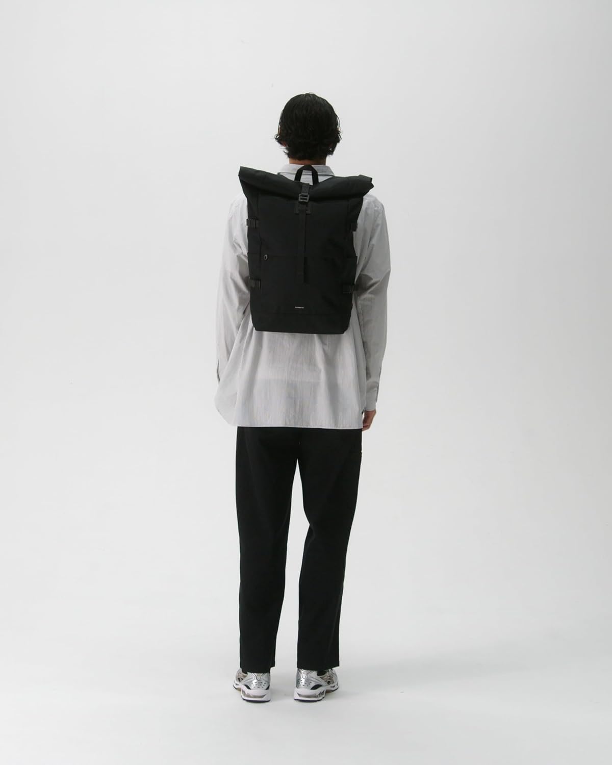 Sandqvist Men's Icon Large Rolltop Backpack, Black With Black Leather, One Size - Image 3