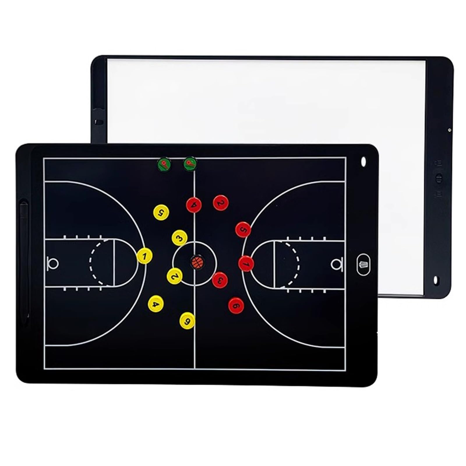 Lavagna Elettronica for Allenatori di Basket, Appunti Tattici Magnetici, Fronte-retro, Superficie di Scrittura Liscia, Schermo LCD, con Penna Stilo, Accessori(9.5x6.9 in)