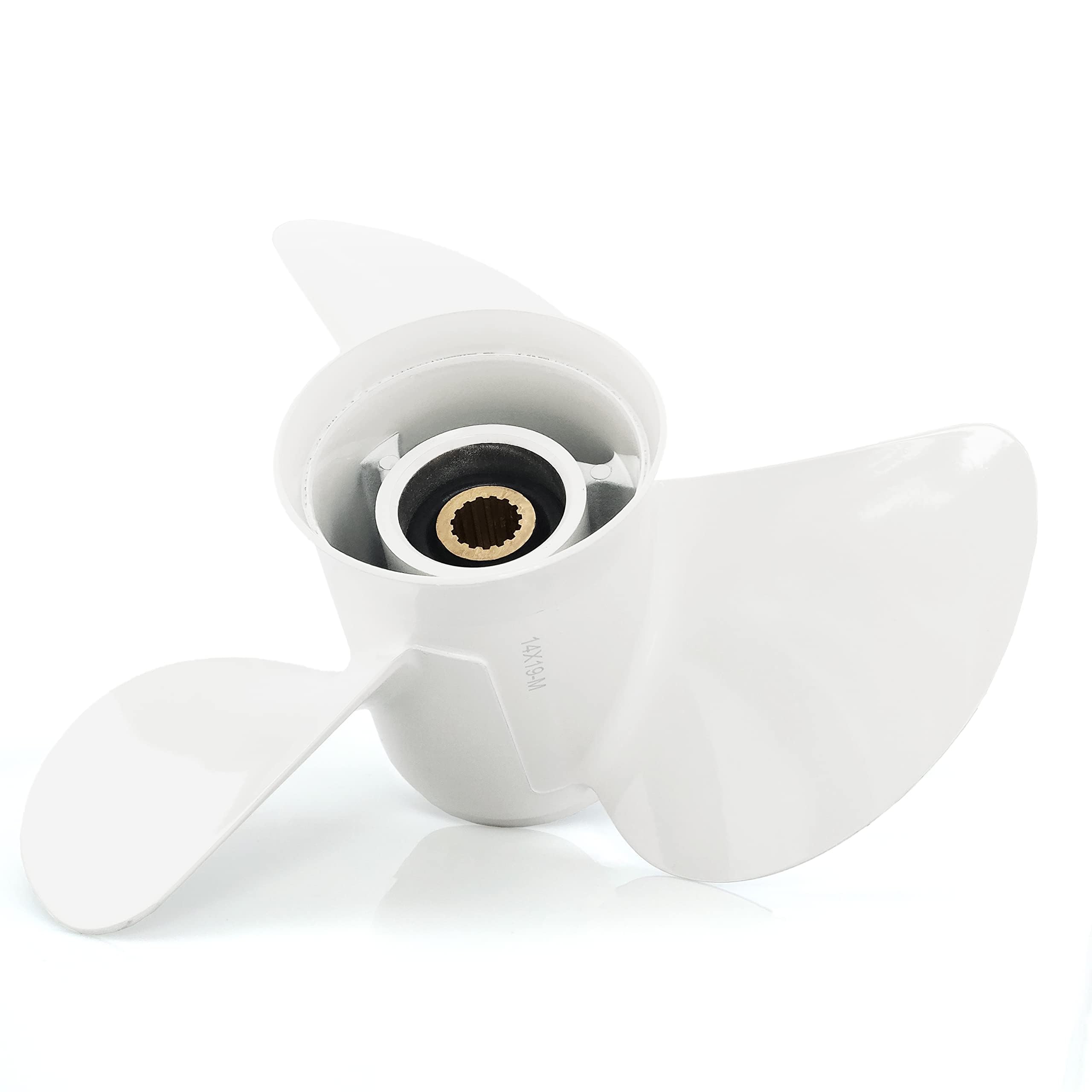CAPTAIN Outboard Propeller fit Yamaha 115 T50 60 70 75 80 85 90 100 130 HP Engines, OEM 15 Spline Tooth Outboard Prop, RH Aluminum Propellers