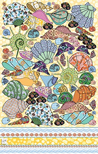 Preisvergleich Produktbild MollyMac SEASHELLEN GESCHIRRHANDTUCH Hübsche Küche Wohnkultur, Küsten Abwaschtuch. Küchentuch. Preiswertes Danke Geschenk für Hochzeit, Geburtstag, Weihnachten UK Made 100% Baumwolle 71x46cm