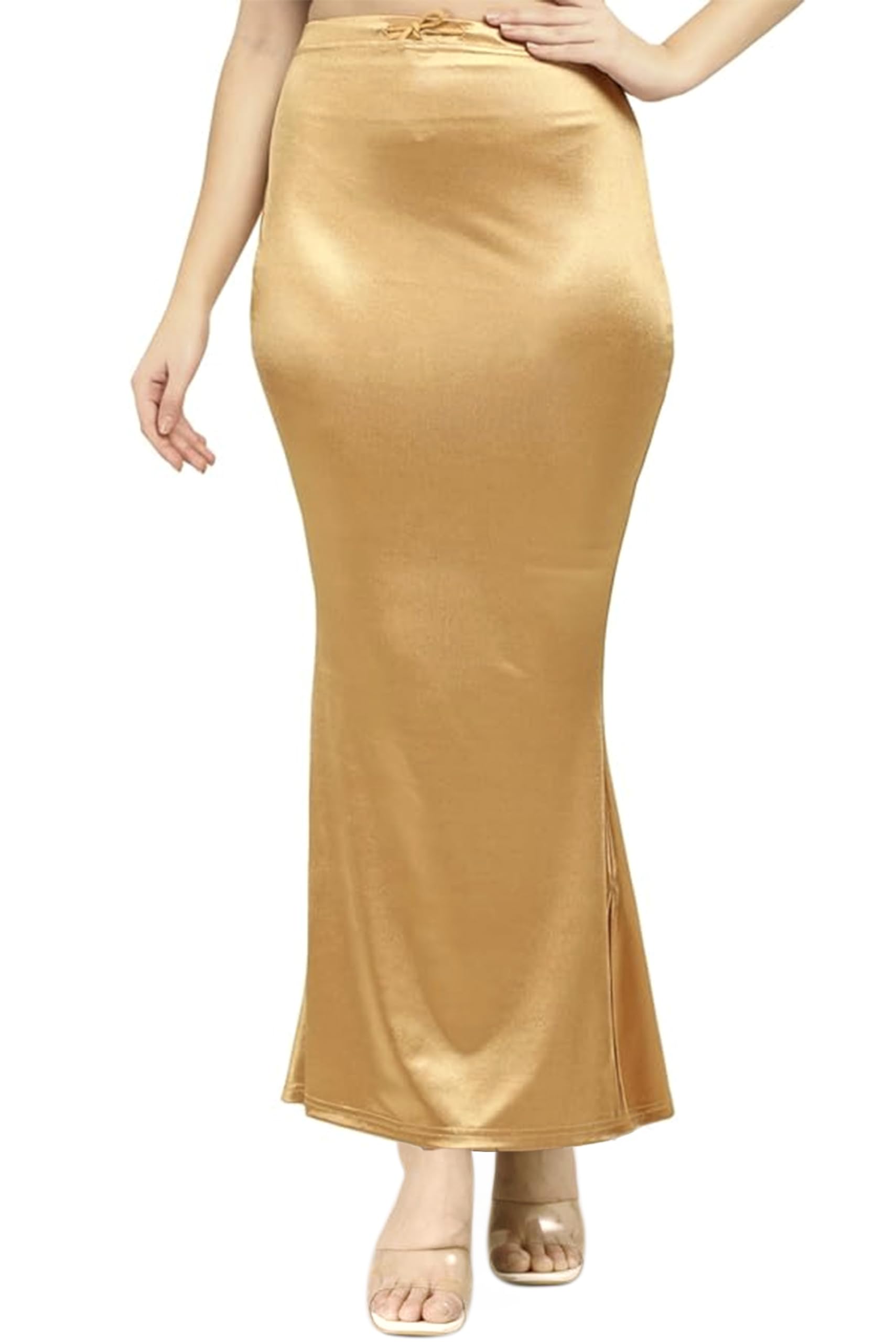 Satin Saree Shapewear for Women Seamless Stretchable Mermaid Sari Shaper Petticoat Girls (S118-P)