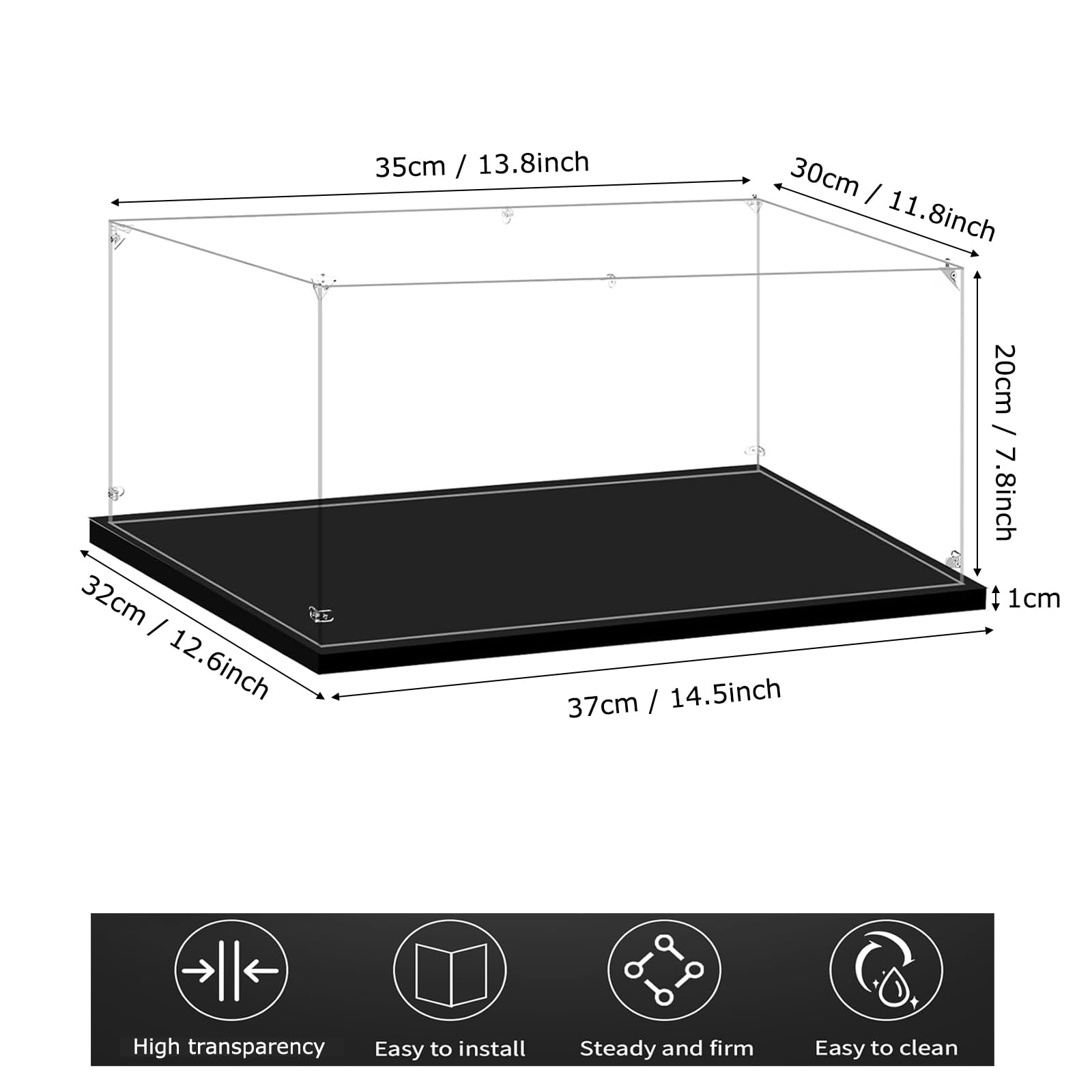Acryl-Vitrine in Größe 150 für Sammlerstücke. Montieren Sie klare