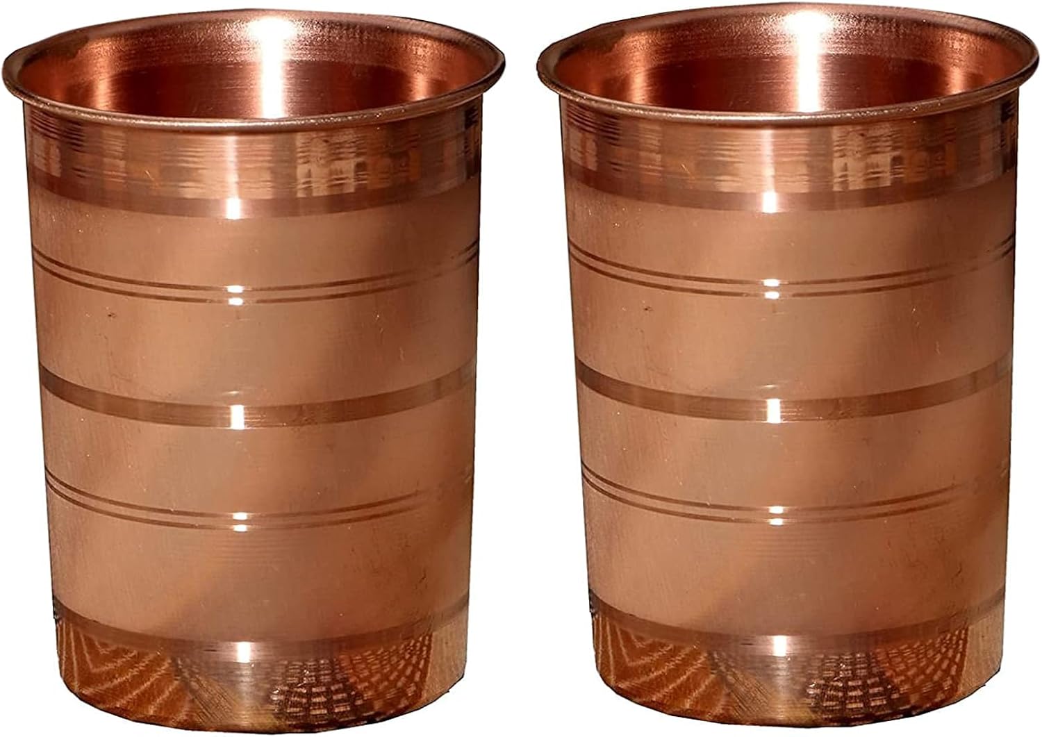100% Copper Water Glasses Drinking Water Cups Durable Glass Set of 6 Ayurvedic Health Benefits Tumblers