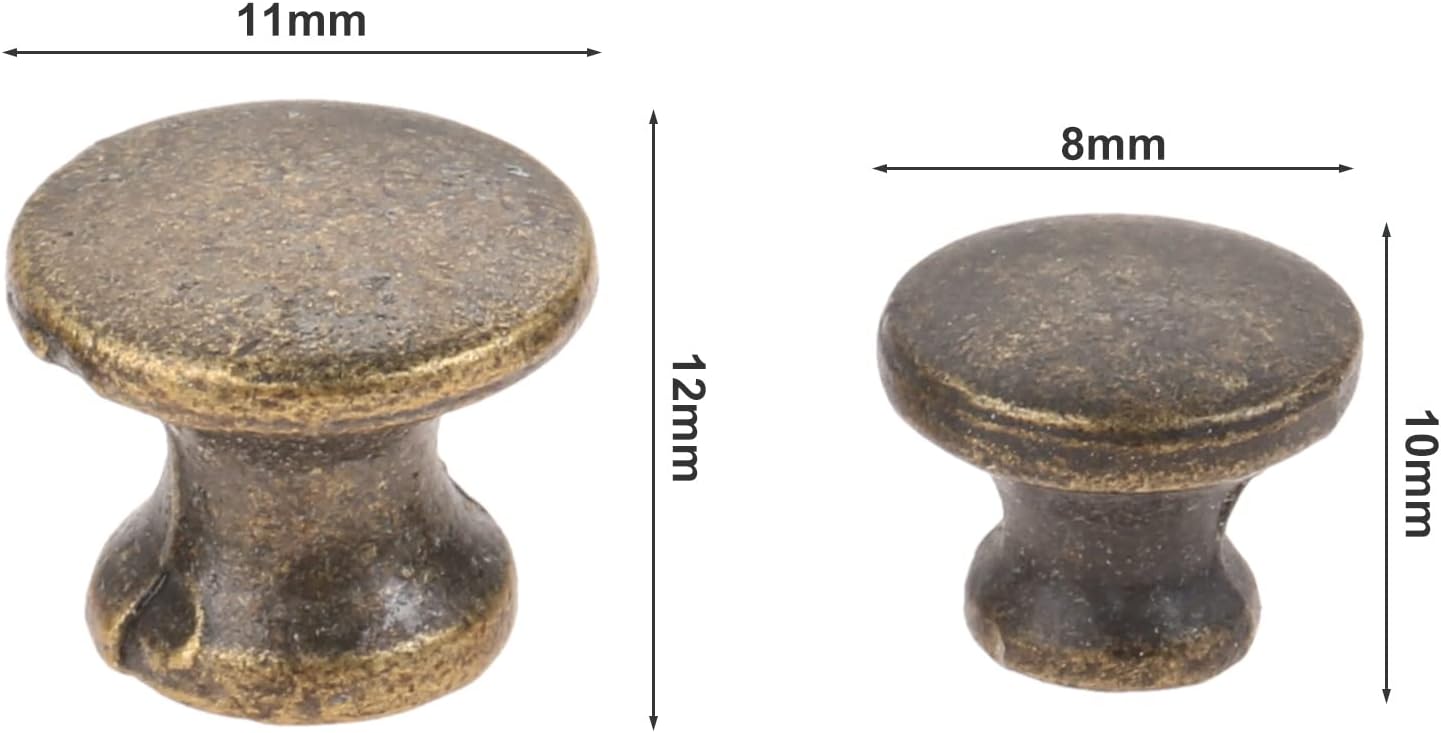 dophee 10-Pack Mini Drawer knobs, Antique Jewelry Box Pulls Wooden Cases Cabinet Cupboard Dresser Closet Chest Bin Handles Small Projects DIY Hardware (0.47"x0.43")