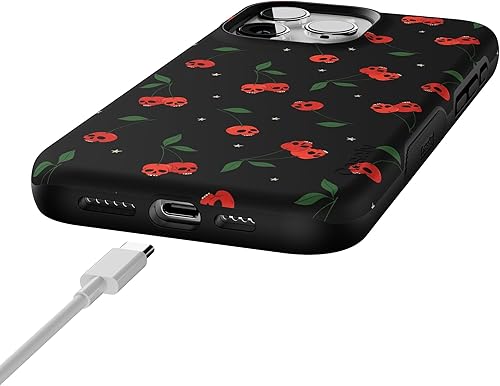 Vista 285 de Casely Funda para iPhone 15 Pro Jardín Secreto Flores mixtas Funda atrevida Compatible con MagSafe y botón de acción Jardín Secreto Floral