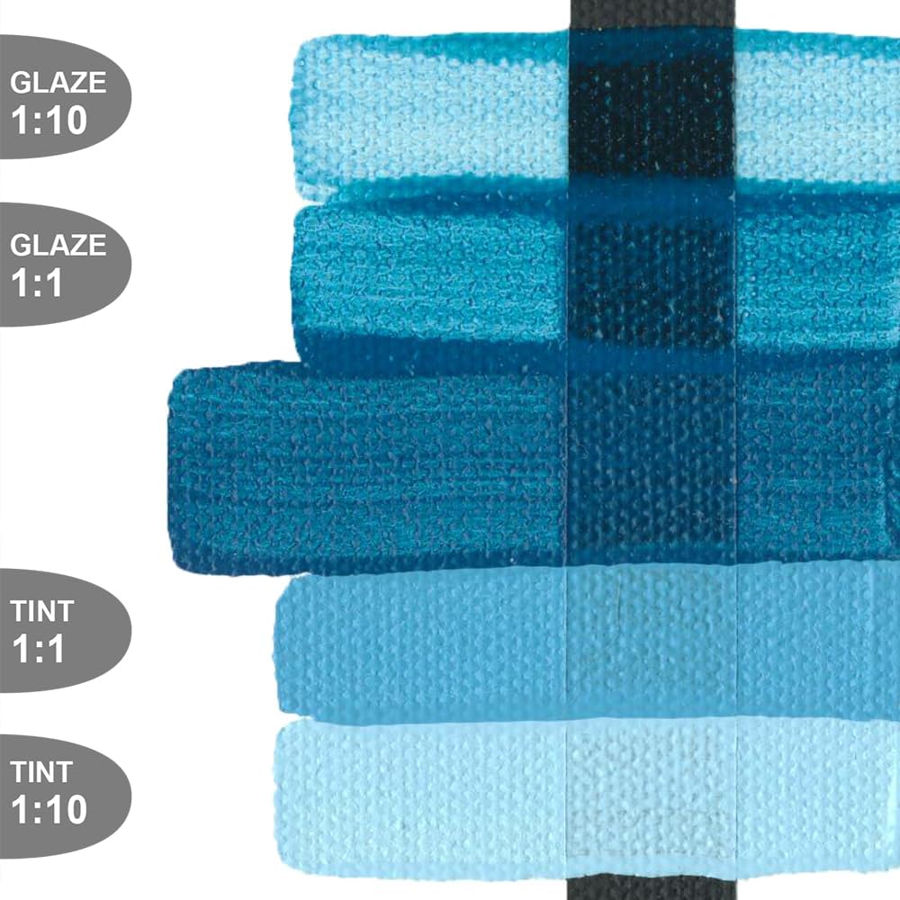 GOLDEN Fluid Acrylics, Cerulean Blue Deep, 16 fl. oz. Bottle, Professional Acrylic Paint, Semi-Opaque