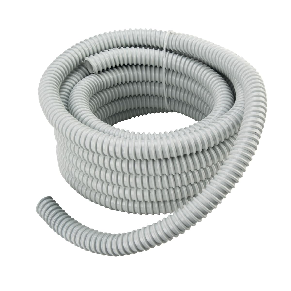 Guaina spiralata diametro 25 mm, matassa 30 metri, grigio, impianti elettrici, Made In Italy, resistente al calore e allo schiacciamento, antiurto, flessibile, cavi elettrici, corrugato