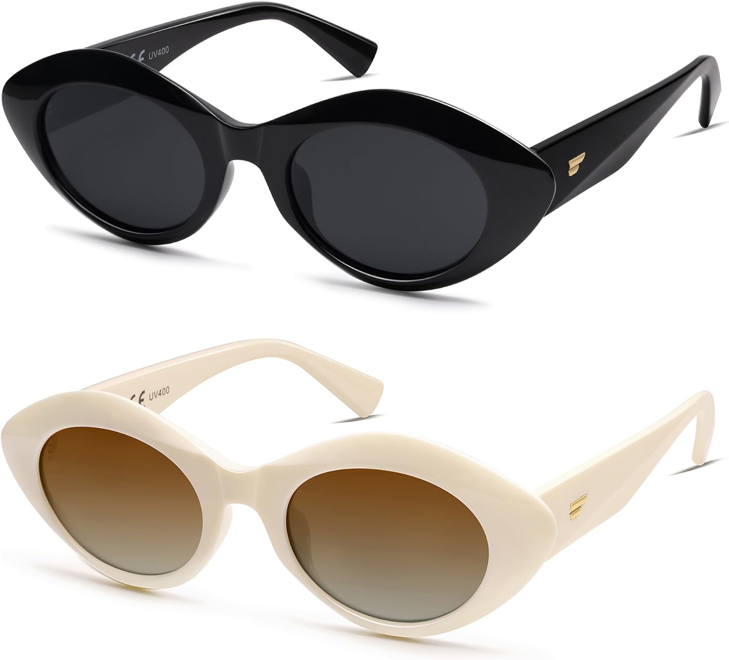 VANLINKER Polarized Trendy Thick Oval Round Sunglasses for Women Retro Shades VL9825