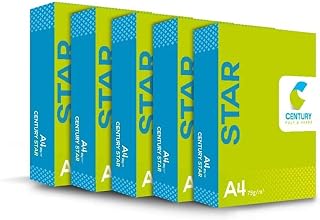 CENTURY A4 PAPER 75GSM BEST PRINTER COPIER PAPER OF PRINTING.(PACK OF 5 REAMS)