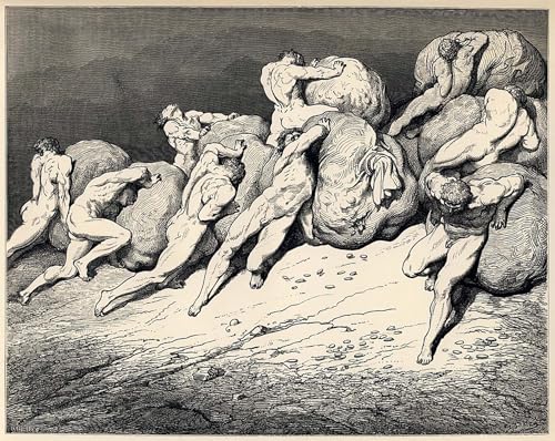 Toile Divine Comédie Dante 60x90cm par Gustave Doré, impression d'art mural pour grand salon