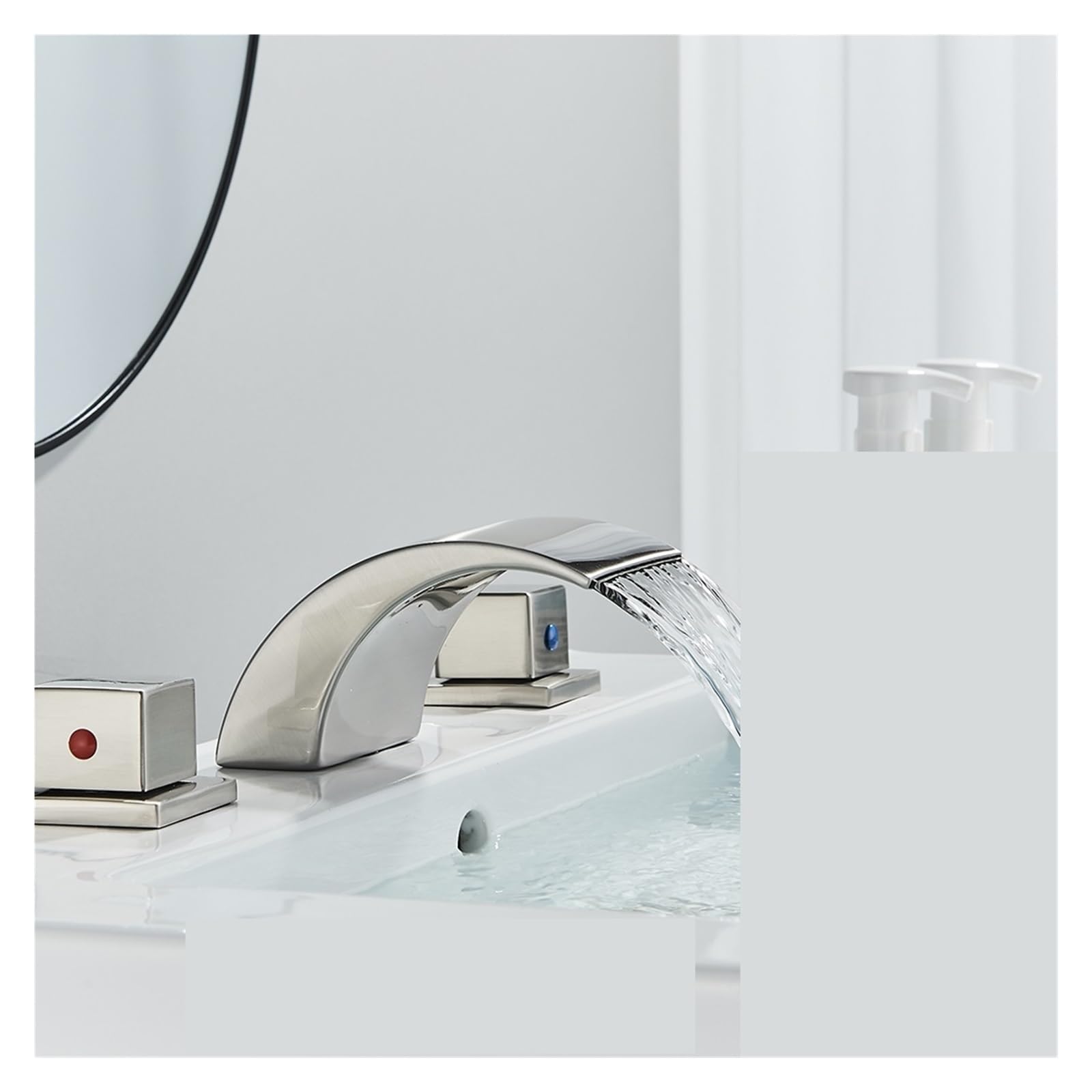 Robinet de baignoire double poignée en cristal pour rénovation de salle de bain