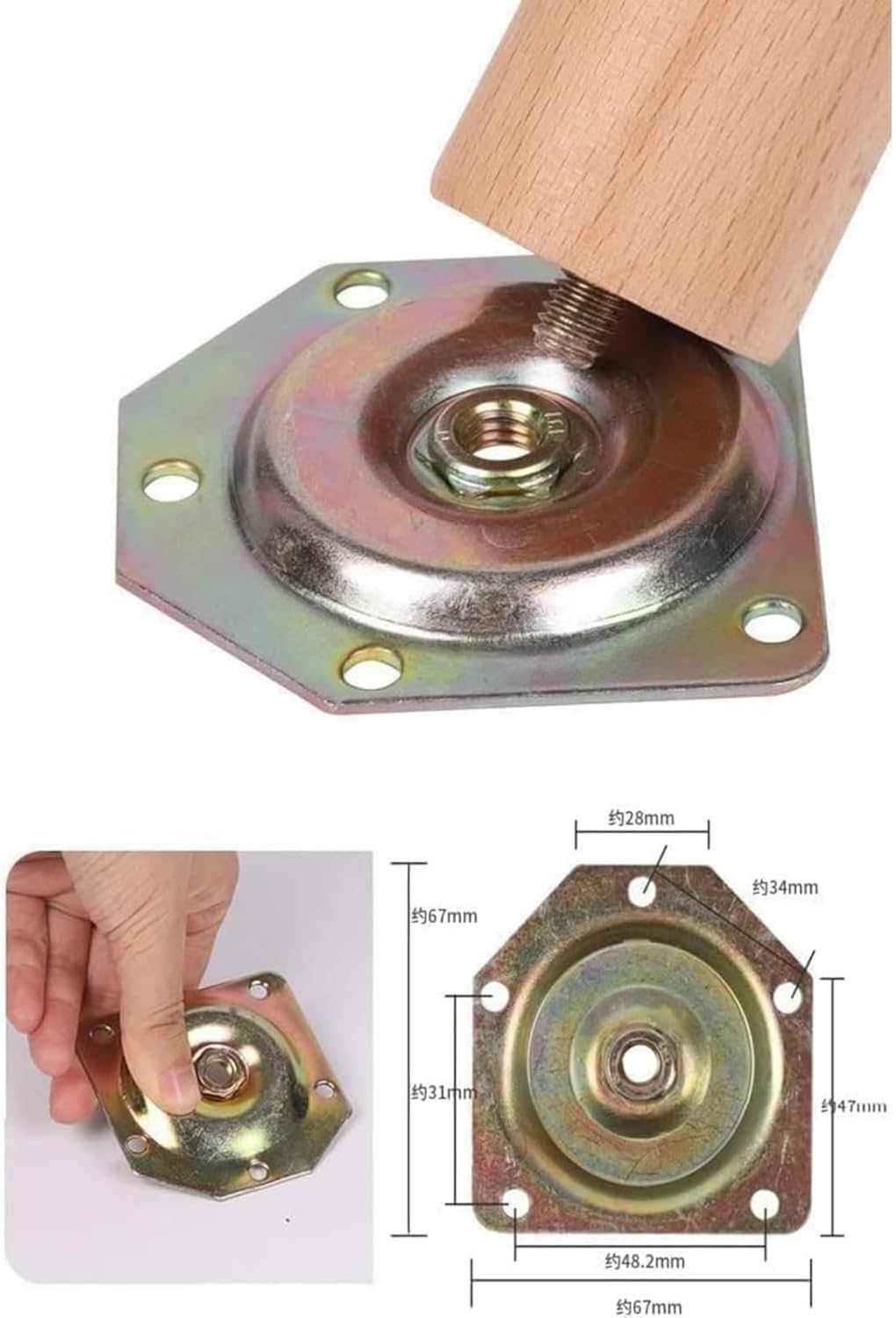 無垢材の家具の脚テーブル脚4ピース家具脚パッドソファ脚ソファテーブルと椅子の交換用ティーキャビネットコーナー取り付けプレートとネジ付