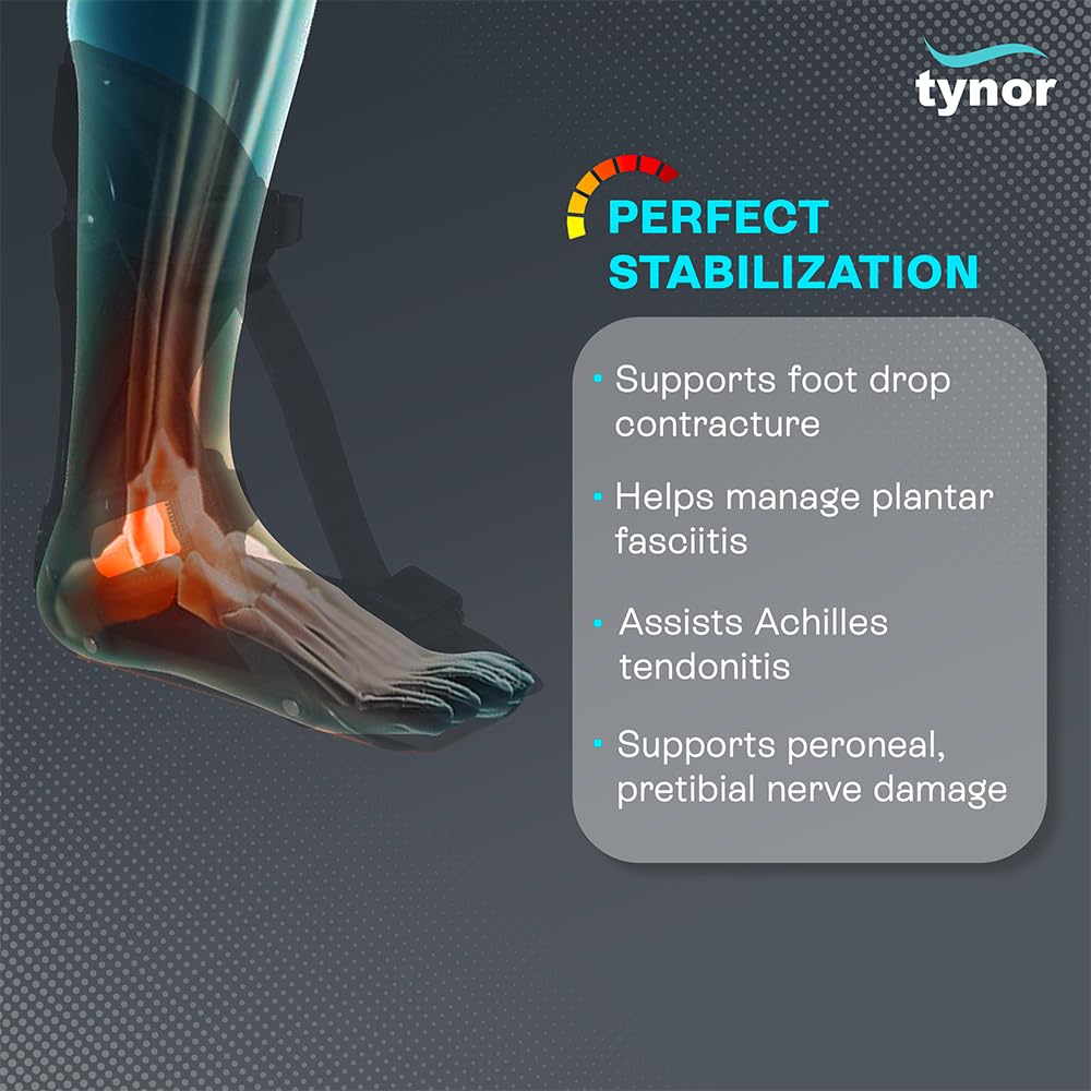 TYNOR PF Night Splint Derotation, Black, Medium, 1 Unit