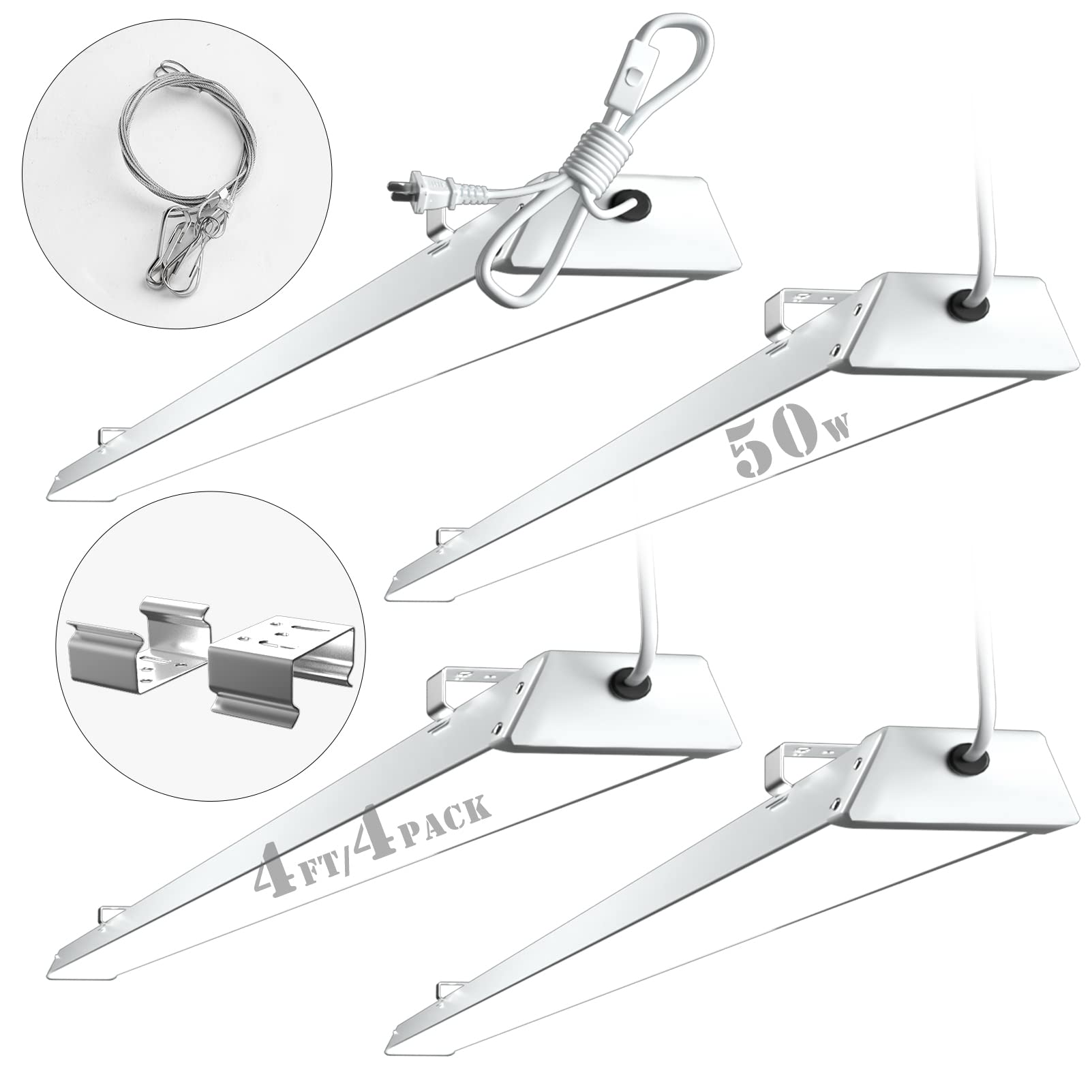 Buy ETL Listed Compact 4FT LED Shop Light 7000Lm[400W Eqv. ] 5FT Cord