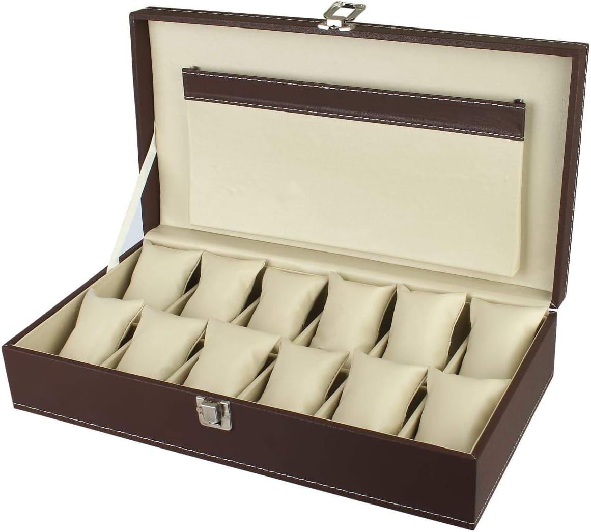 PANKATI® Watch Storage Box Organizer with Faux Leather Finish