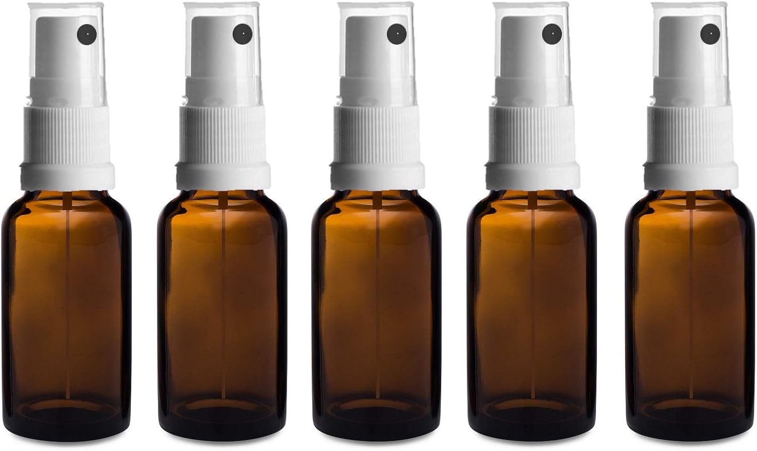 Avalon 20ml Amber Brown Glass Bottles with White Atomiser Spray – Pack of 5 – Refillable, Reusable, Travel Sized – Perfect for Aromatherapy, Perfumes, Essential Oils, Aftershaves, Skincare and More Avalon 20ml Amber Brown Glass Bottles with White Atomiser Spray – Pack of 5 – Refillable, Reusable, Travel Sized – Perfect for Aromatherapy, Perfumes, Essential Oils, Aftershaves, Skincare and More