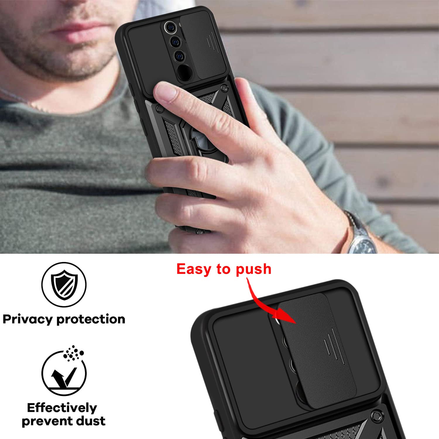 Acquista Xiaomi Redmi Note 11 Pro Silicone Brillante con Magnete e Supporto Anello 360 5 Colori - Grossista