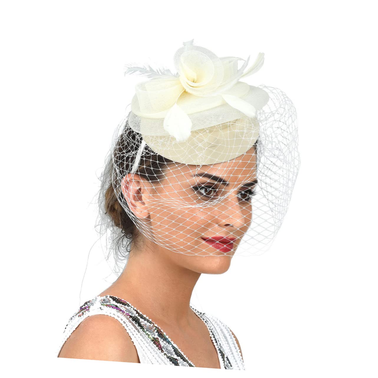 VALICLUD 4piezas Sombrero De Fiesta De Té Para Mujer Clip y Diadema Tocado De Novia Elegante y Para Boda Cumpleaños y Eventos Sociales