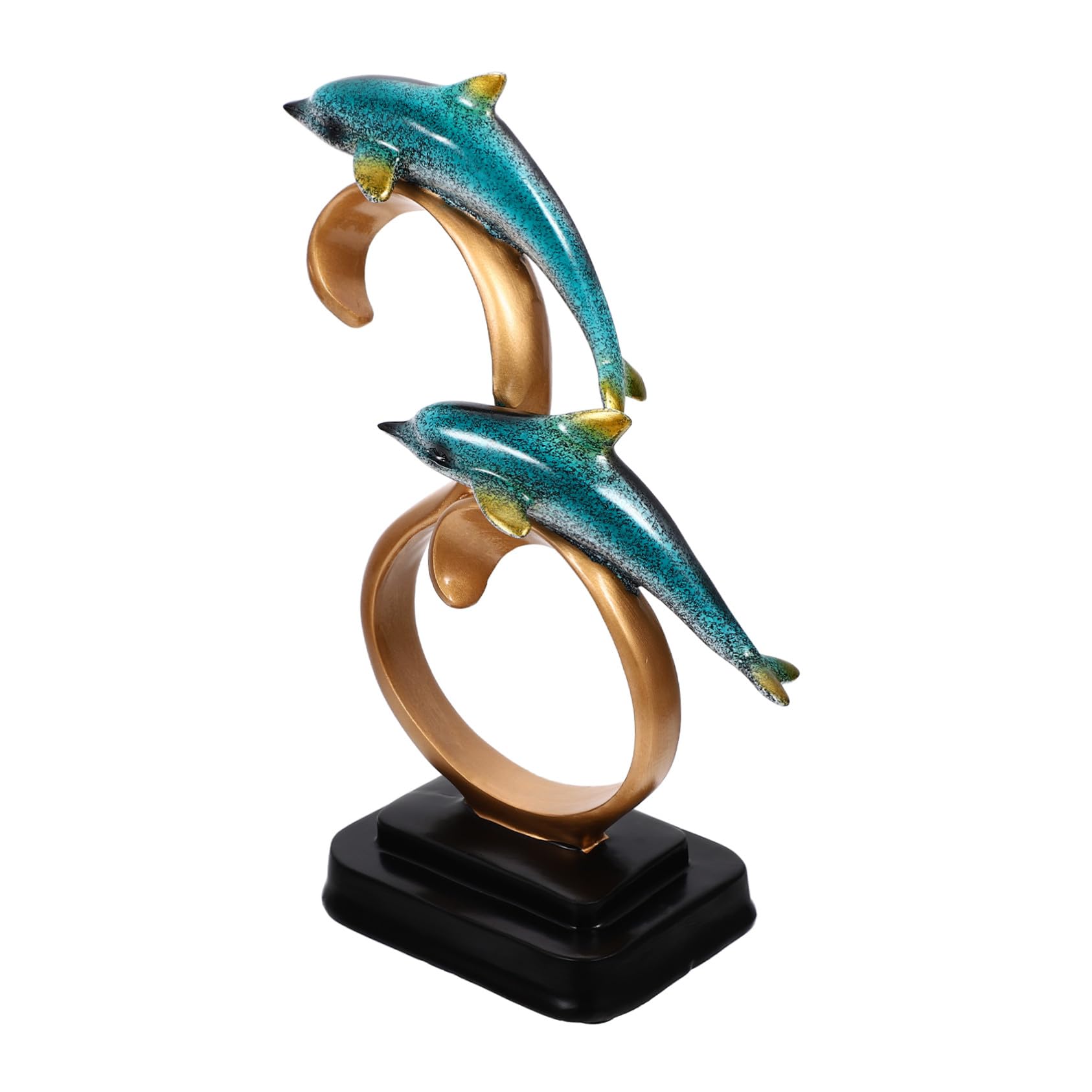 Décoration de table artistique avec cet ornement de dauphin bleu au design contemporain