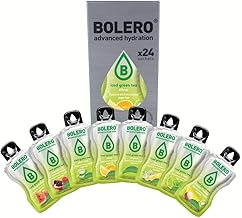 Bolero ICEED GREEN TEA MIX 24x8g | Poudre pour boisson sans sucre, édulcorée à la stévia + vitamine C | convient aux enfants, aux sportifs et aux diabétiques | sans gluten