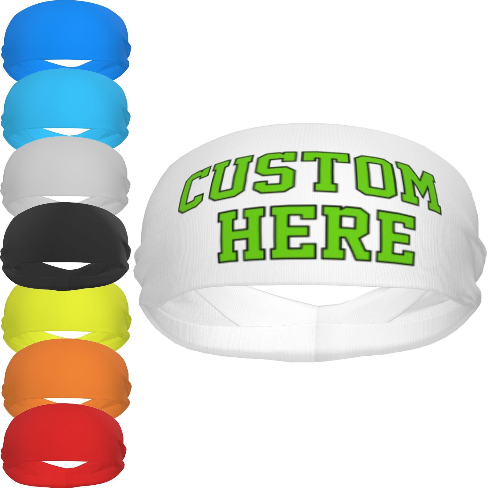 YRMZPPJW Custom Sports Headband Custom Sweatband Bandana Add Your Image Logo Text Number. Bulk Custom Men Or Women Moisture Wicking Ventilate Elastic