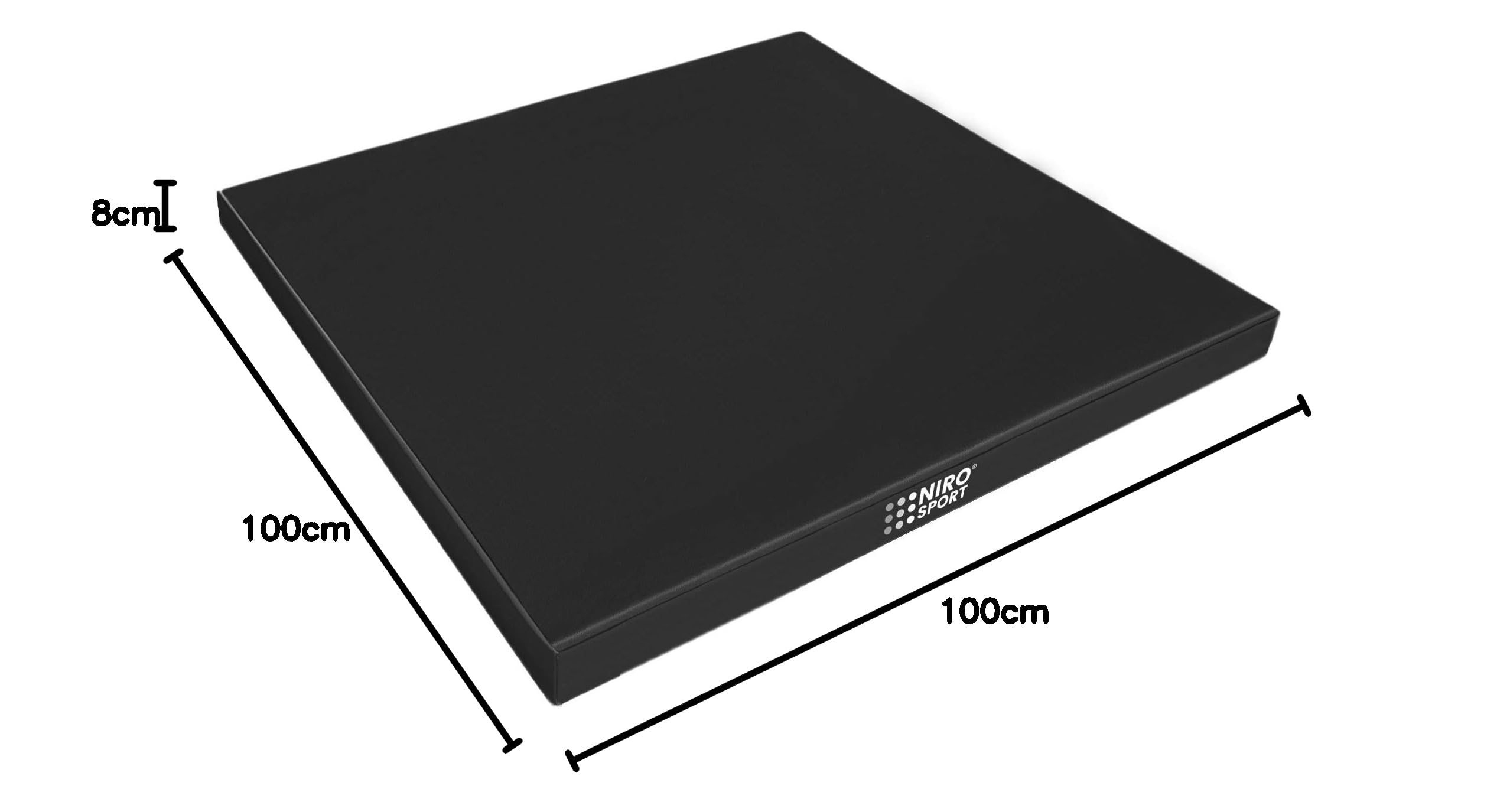 NiroSport Turnmatte 100 x 100 x 8 cm Weichbodenmatte Gymnastikmatte Fitnessmatte Sportmatte Trainingsmatte Bodenmatte Schutzmatte, Made in Germany